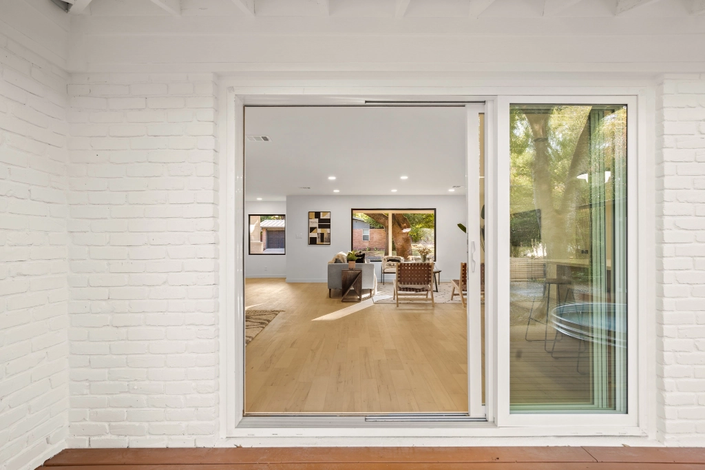 Rear entrance of home sliding door.