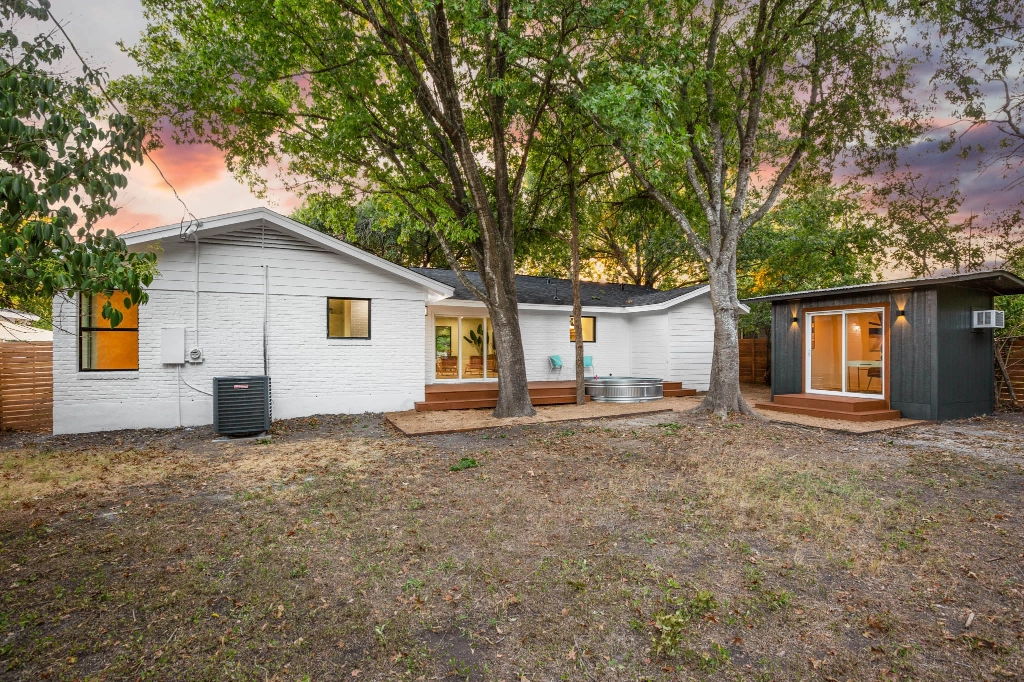 Backyard exterior view of home angle 2